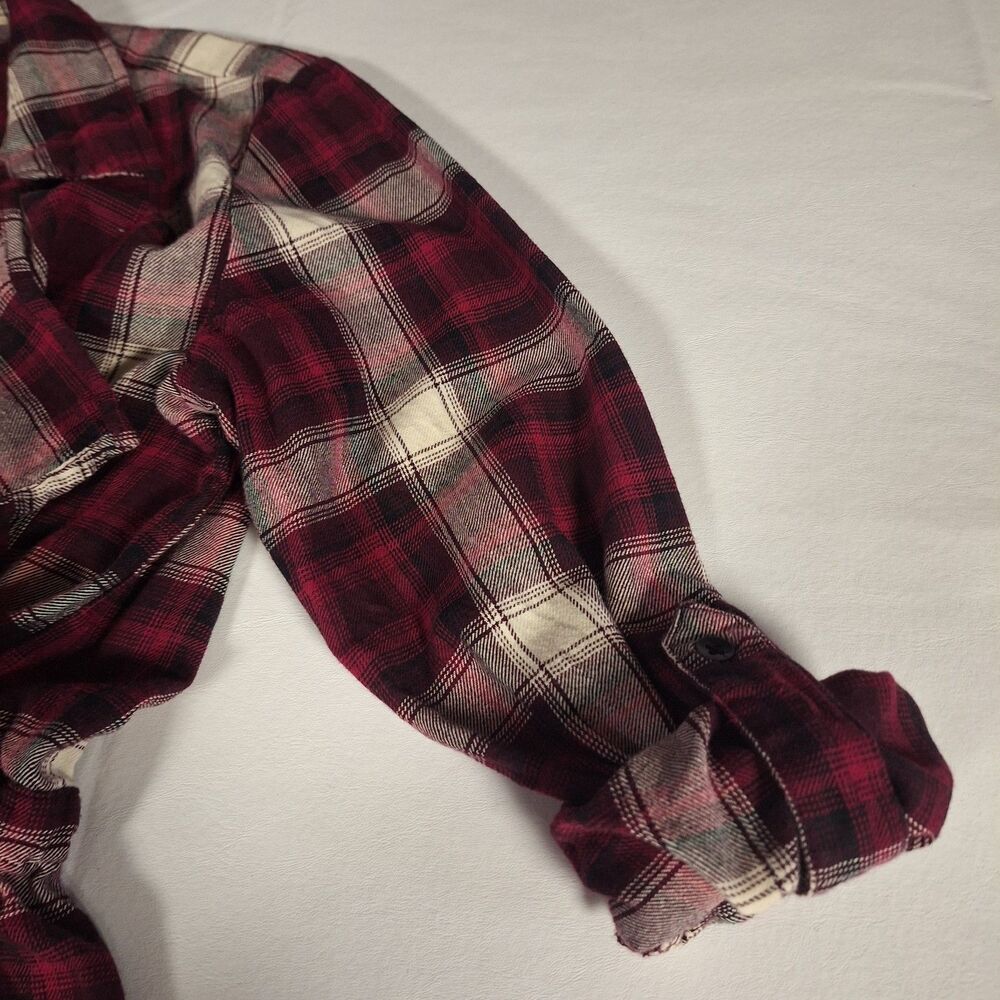 Wild Blue By Sadie Robinson Red White Plaid Cardigan Tie Front Cabincore Size S - Picture 9 of 12